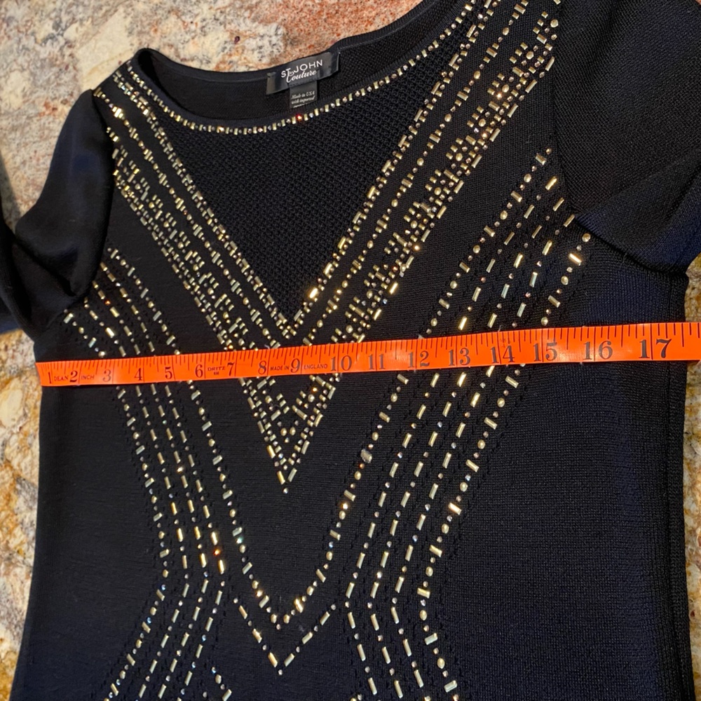 St. John Couture - Geometric Pointelle Jacquard Sweater - READ MEASUREMENTS - Picture 7 of 17